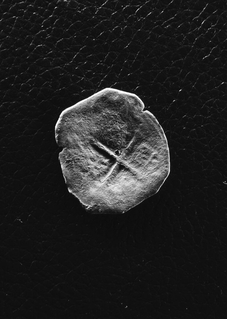 Spanish piece of 8 silver coin showing detail, photographed with Halumin.