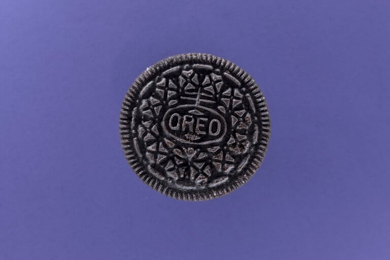 Flat Lay Photography of an Oreo using Halumin for Photography Lighting
